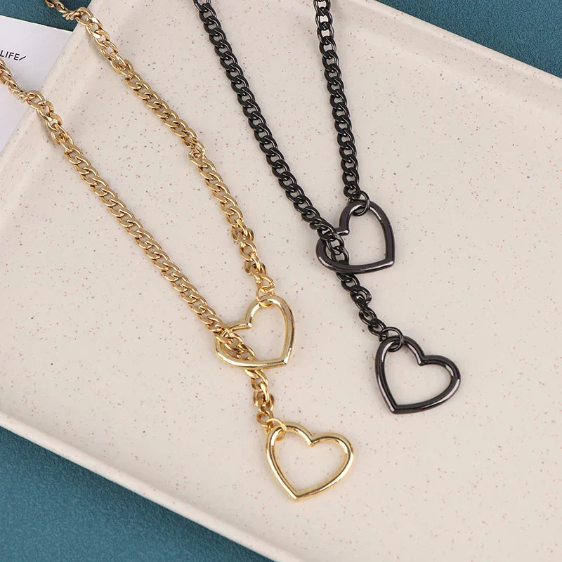 Heart ring Slip Chain Necklace