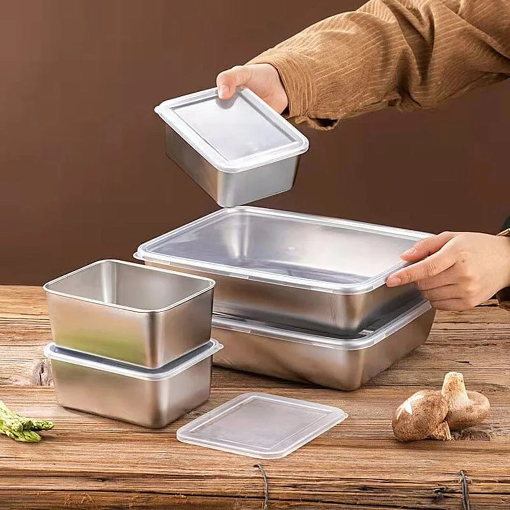 Stainless Steel Square Plate(With Lid)