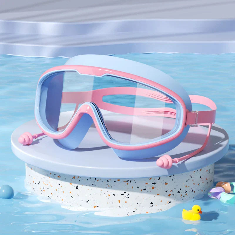HD children's large frame waterproof and anti-fog swimming goggles