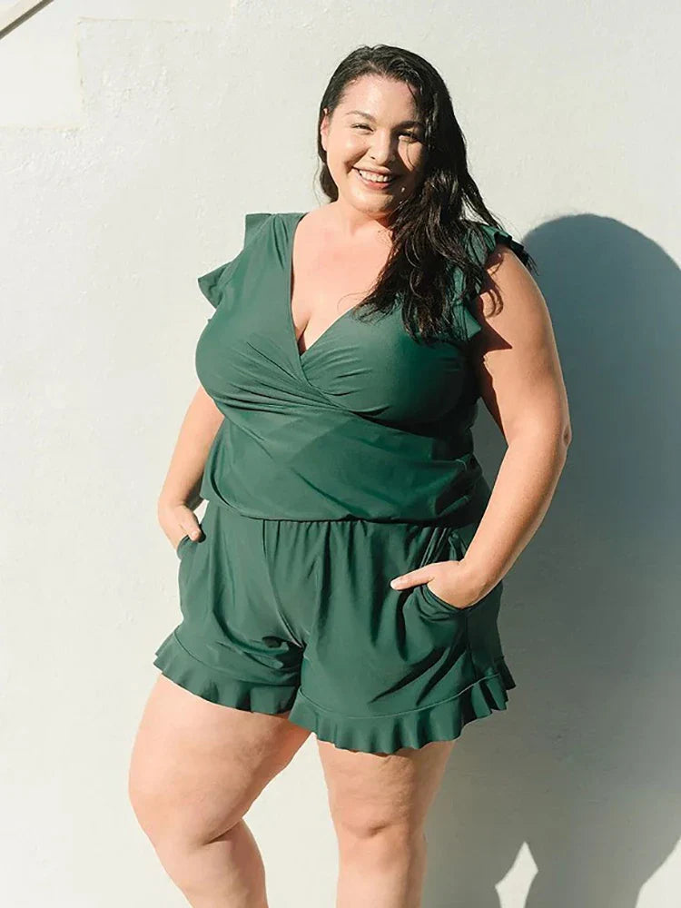 Swim Romper Built-in Bra👙 Detachable bra cup