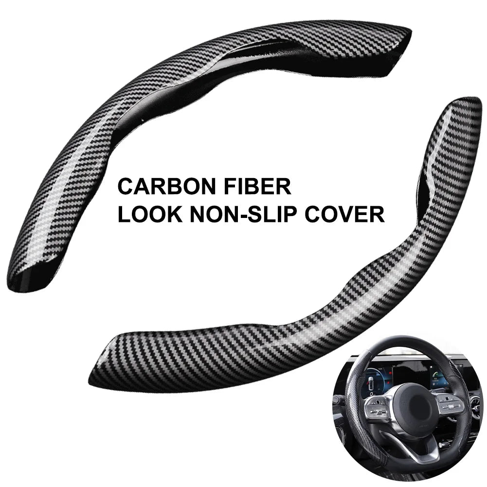 Car Carbon Fiber Steering Wheel Cover(2PCS)