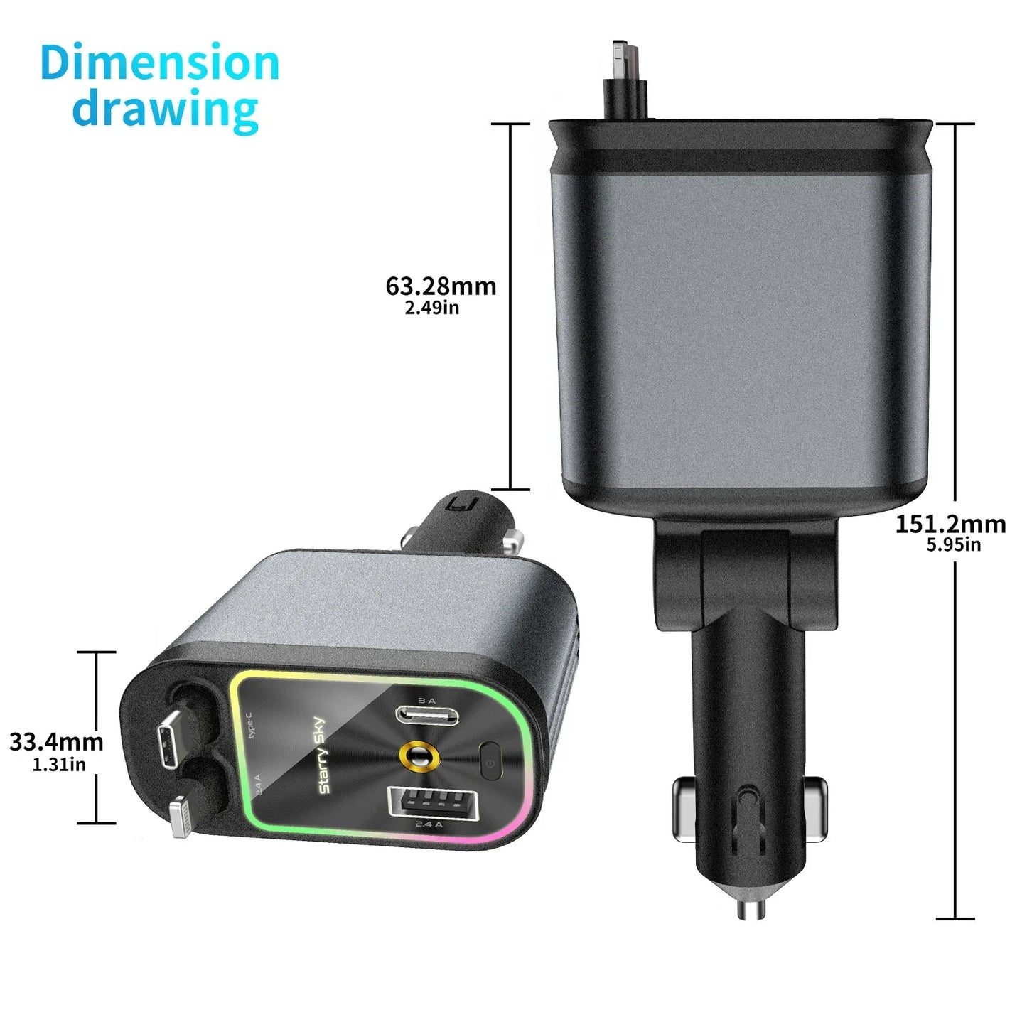 4-in-1 Car Phone Charger