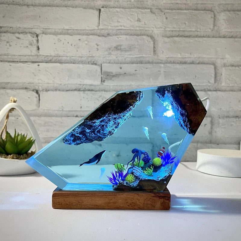 Orca, Turtles and Ray Resin Night Light