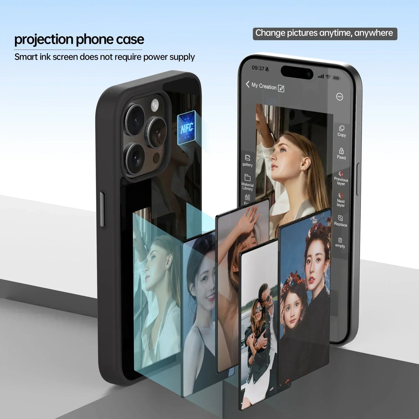 Individuality DIY Phone Case E-Ink Screen Phone Case