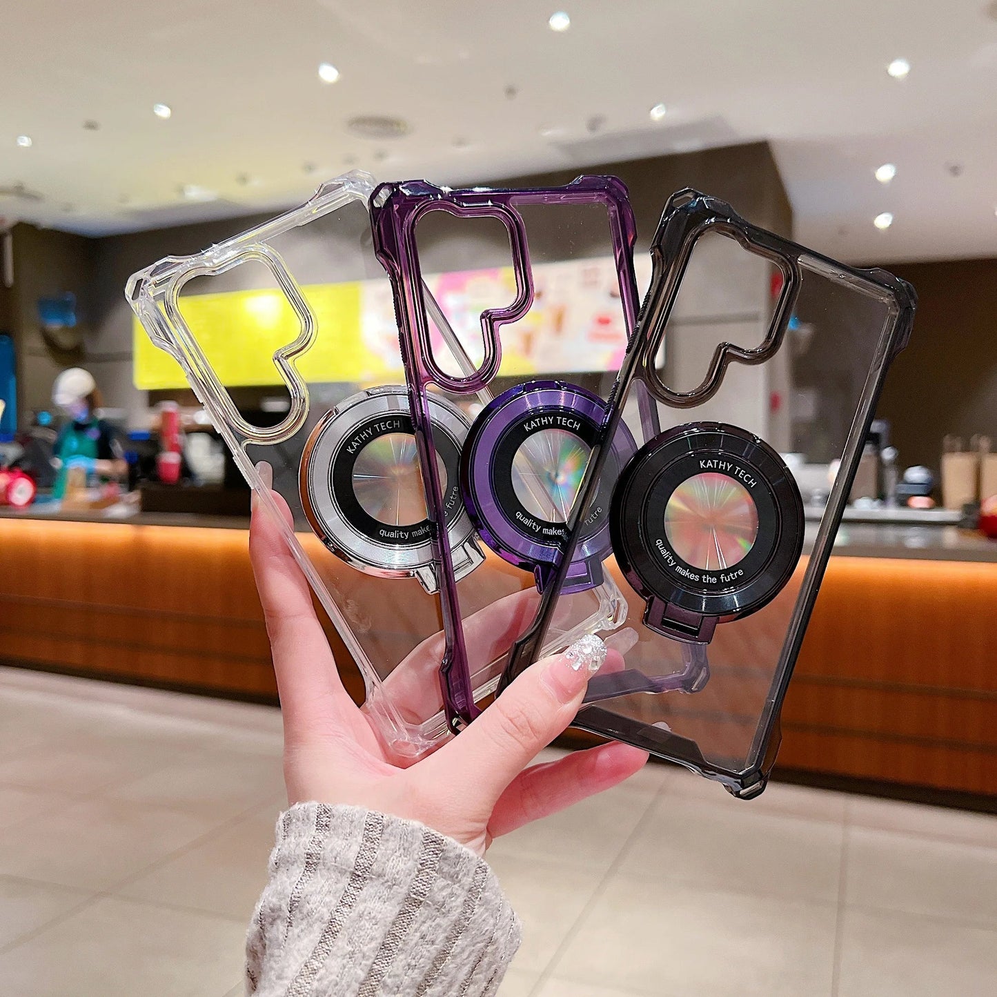 Electroplated Magnetic Stand Mobile Phone Cases For Samsung