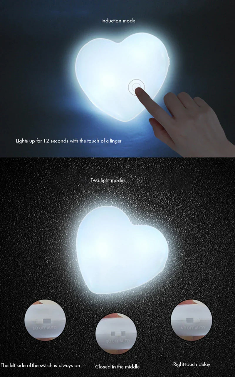 Heart-Shaped LED Purse Light – Automatic Sensor Handbag Light