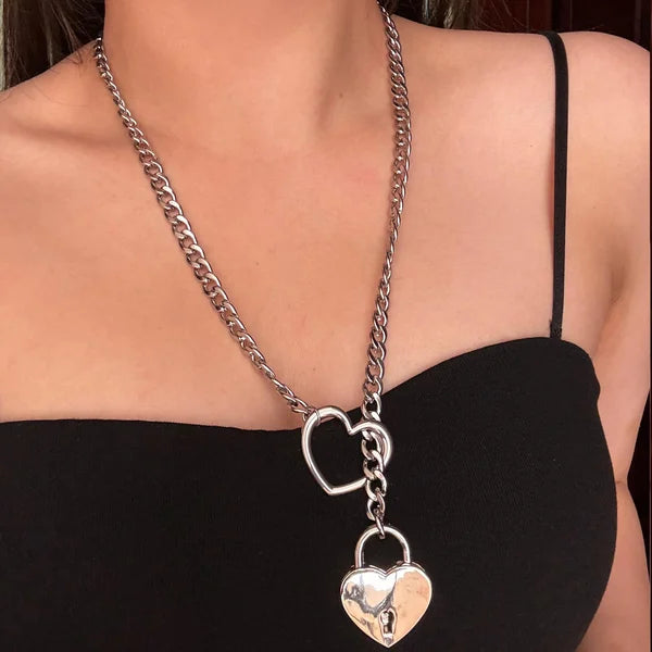 Heart ring Slip Chain Necklace