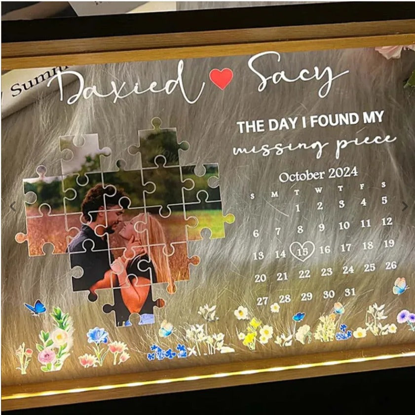 The Day I Found My Missing Piece Light Frame Personalized Gift Valentine's Day Gifts