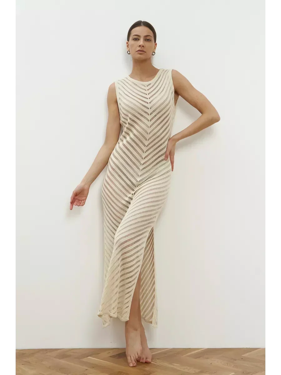 Elegant Split-Front Bodycon Sexy One-Step Dress