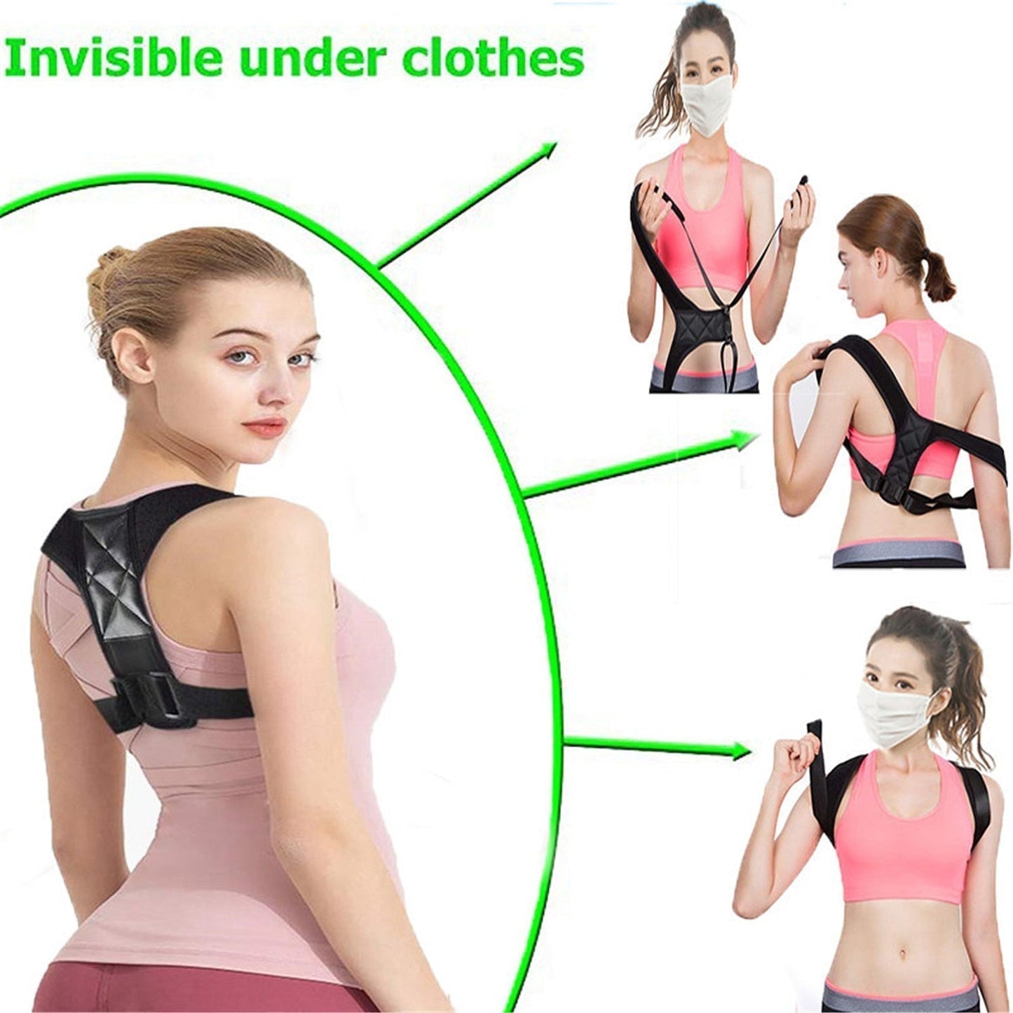 Posture Adjustable Corrector Therapy Back Brace for (unisex)