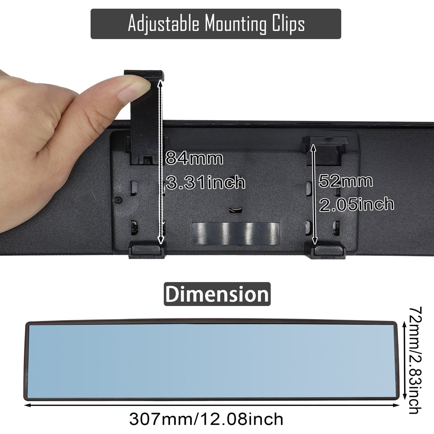 High-Definition Reversing Auxiliary Mirror: Wide-Angle, Anti-Fog, and Anti-Glare Curved Design!