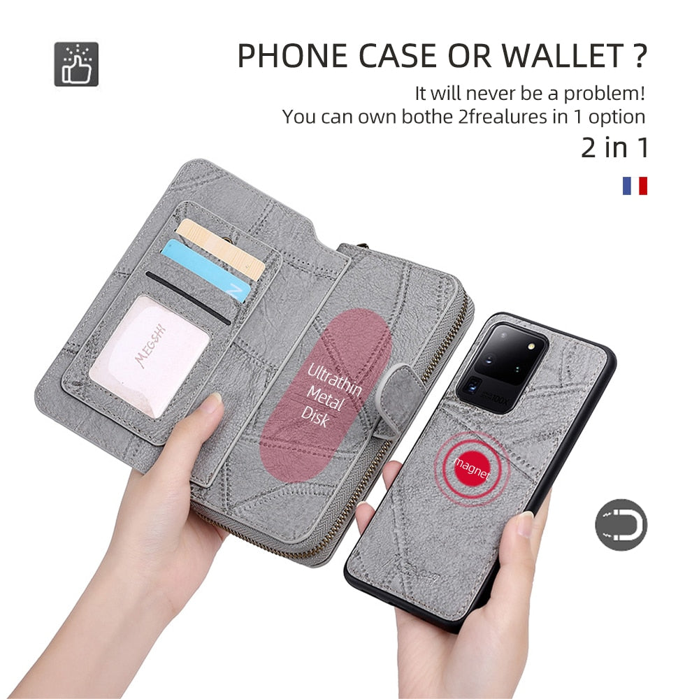 Phone Leather Wallet Case For Samsung