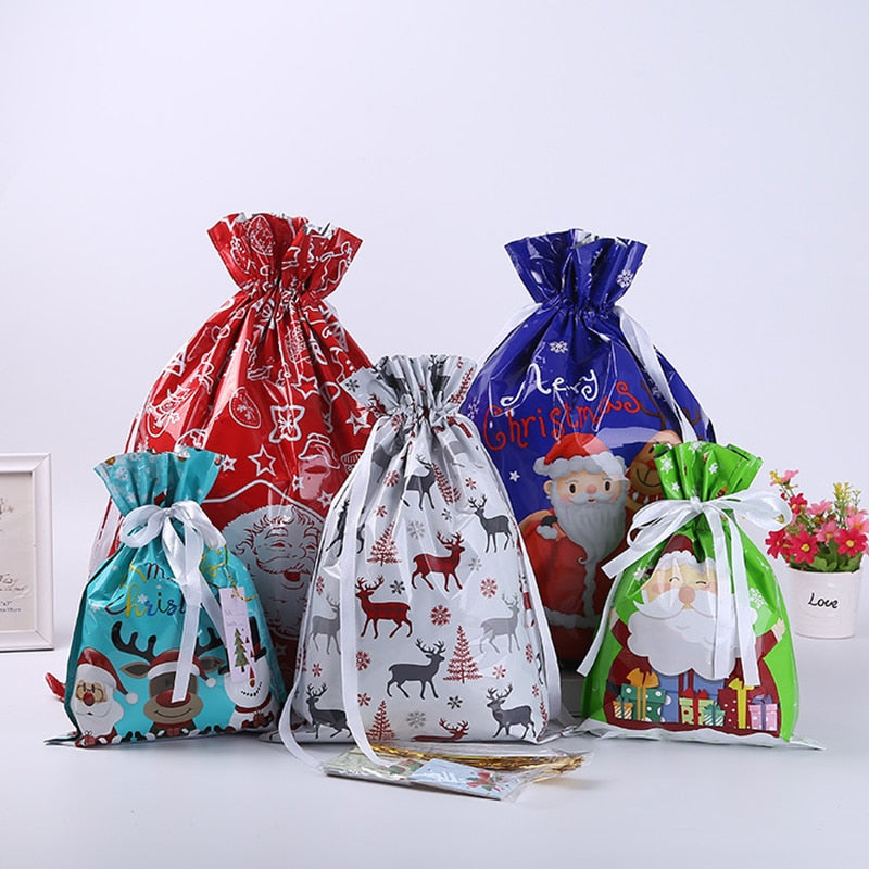 Drawstring Christmas Gift Bags (Biodegradable)