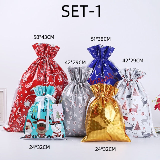 Drawstring Christmas Gift Bags (Biodegradable)