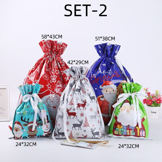 Drawstring Christmas Gift Bags (Biodegradable)