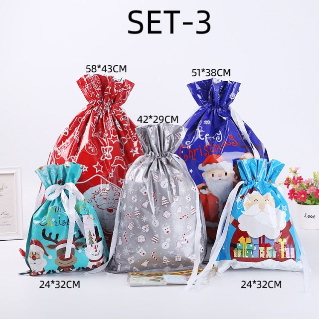 Drawstring Christmas Gift Bags (Biodegradable)