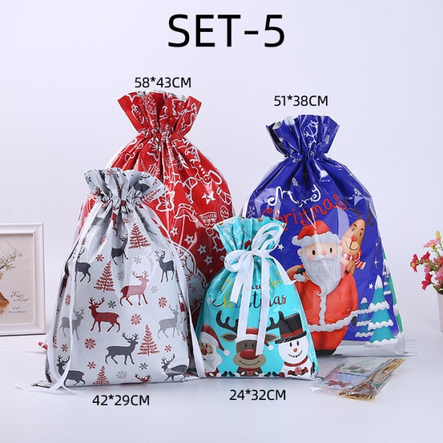 Drawstring Christmas Gift Bags (Biodegradable)