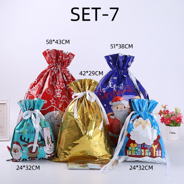 Drawstring Christmas Gift Bags (Biodegradable)