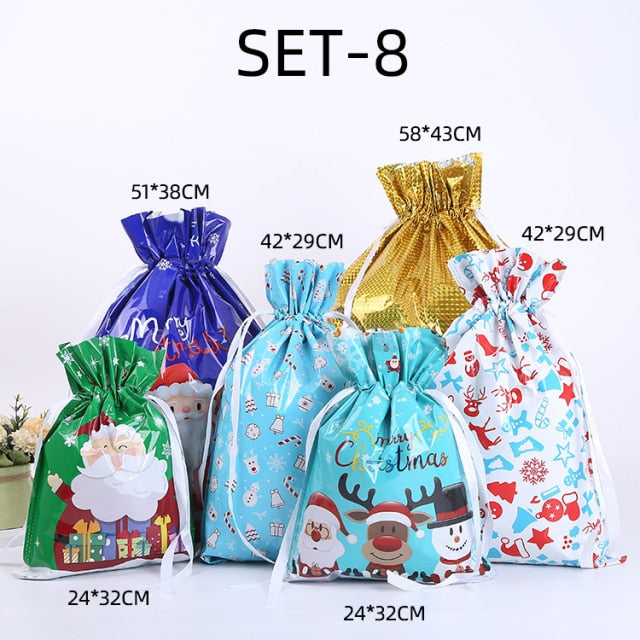 Drawstring Christmas Gift Bags (Biodegradable)