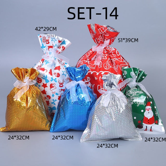 Drawstring Christmas Gift Bags (Biodegradable)