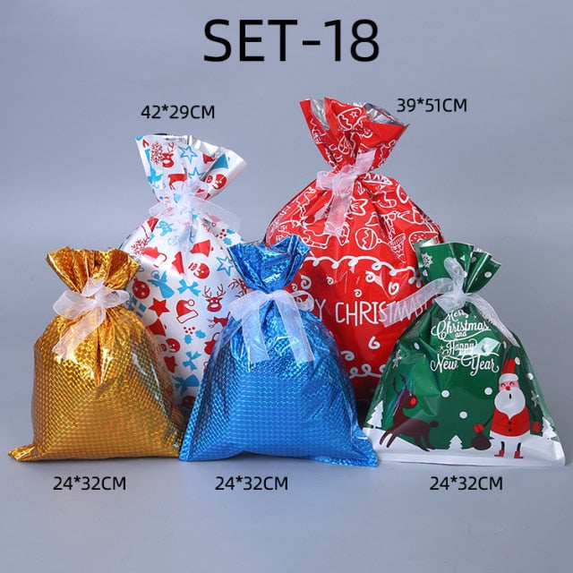 Drawstring Christmas Gift Bags (Biodegradable)