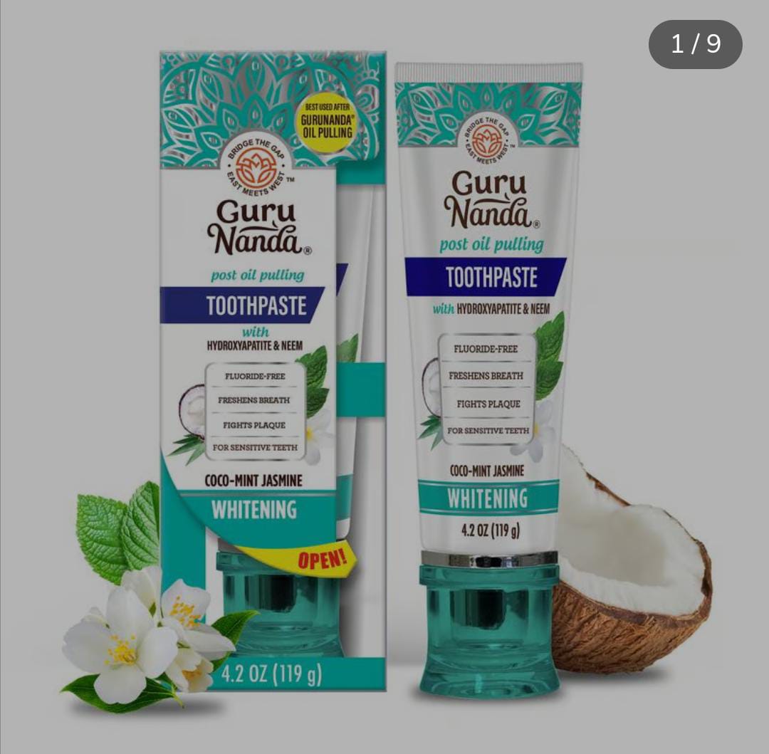 Fluoride Free, Hydroxyapatite, Whitening Toothpaste - Freshens Breath, Fights Plaque - CocoMint Jasmine Neem
