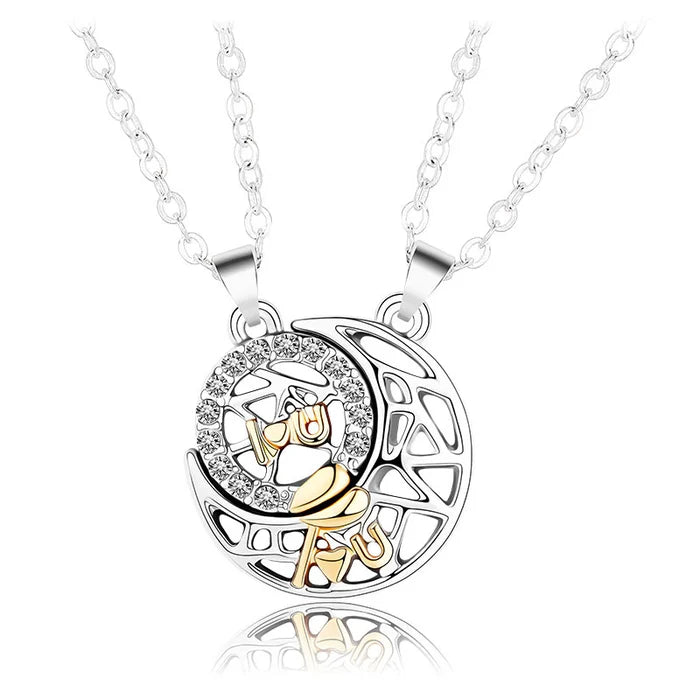 Engraved Heart Necklace with Real Rose Bear Giftbox Rose Shaped Necklace Gift Box Jewellery Gift Box
