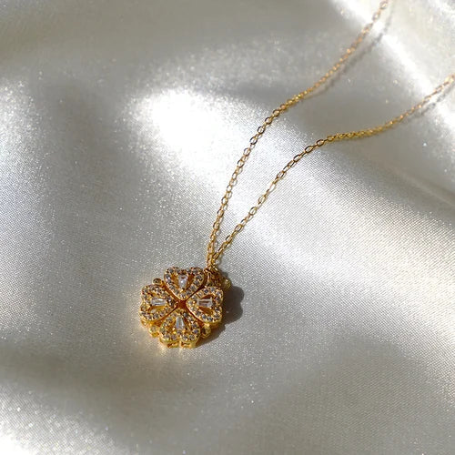Daughter's 4-Leaf Clover "Lucky Charm" Necklace and Forever Rose Gift Box