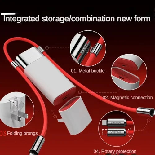 Mobile Power Bank with Built-in Cable Charger Data Line Plug Suitable for Apple 15Pro SuperVOOC Fast Charge 55W 10000mAh