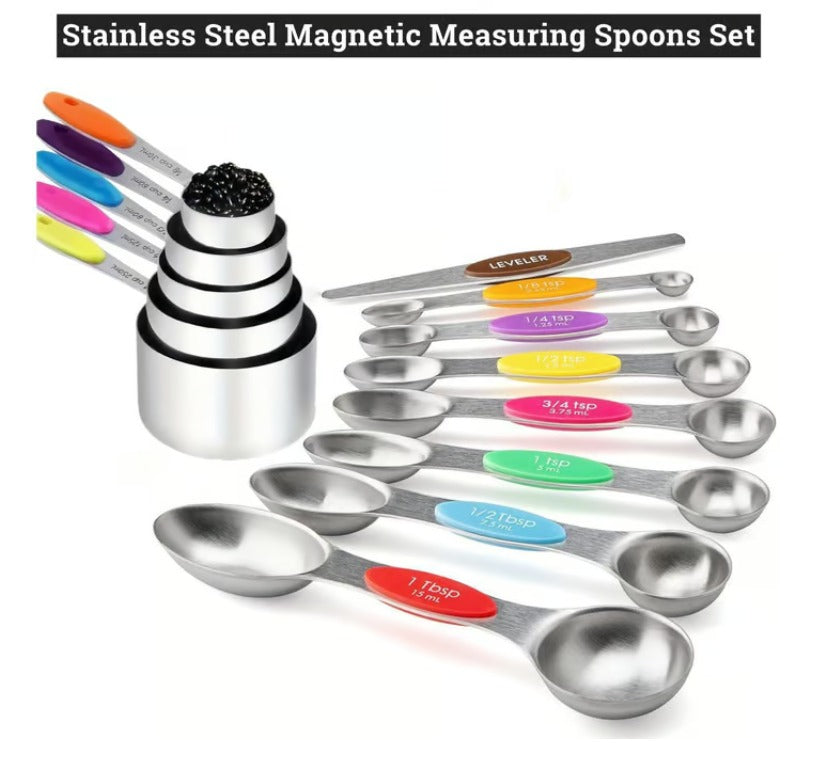 Stainless Steel Magnetic Measuring Spoons Set