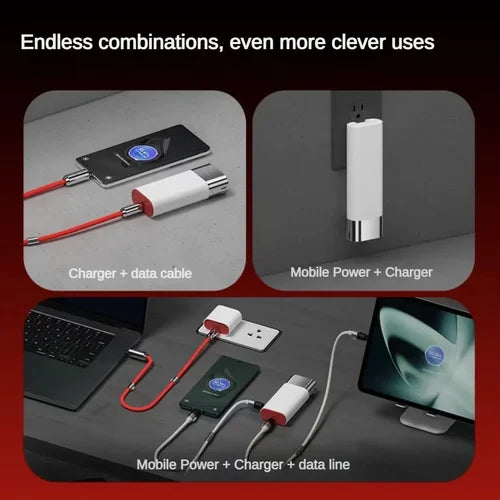 Mobile Power Bank with Built-in Cable Charger Data Line Plug Suitable for Apple 15Pro SuperVOOC Fast Charge 55W 10000mAh