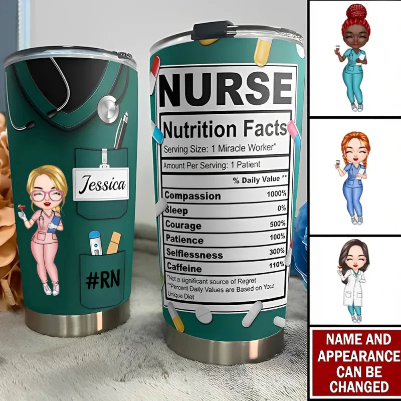 Custom Text and Accessories Tumbler Cup Medical Gift for Nurse