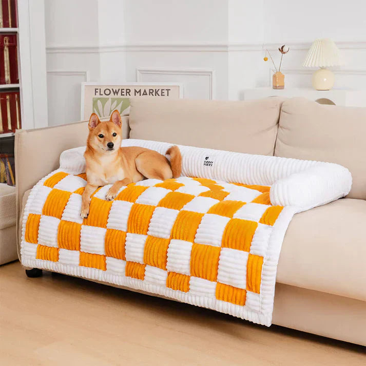 Chessboard Plaid Handcrafted Dog Stairs with Storage - Multifunctional and Foldable