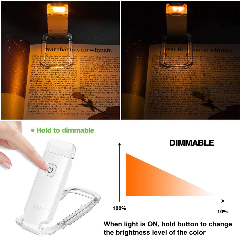 USB Rechargeable Book Light for Reading in Bed