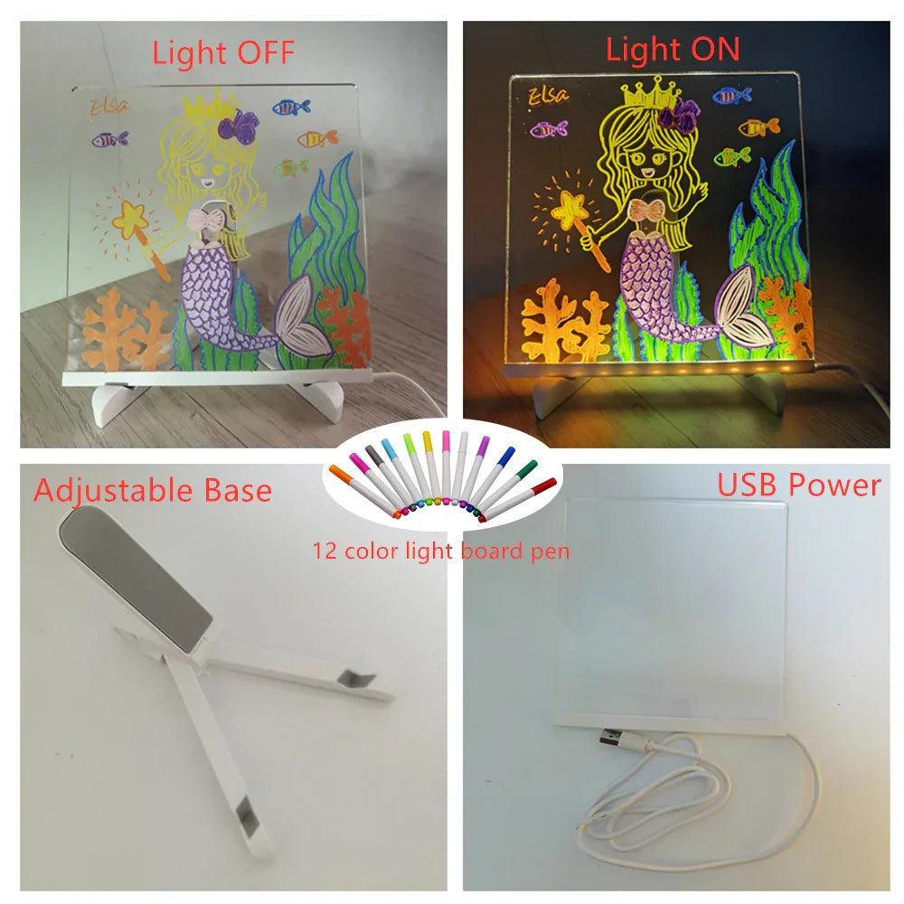 Creative Rewritable Acrylic LED Message Board