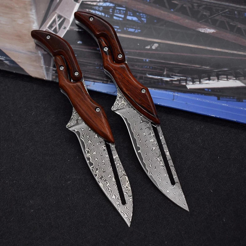 Damascus Steel Folding Knife🔪