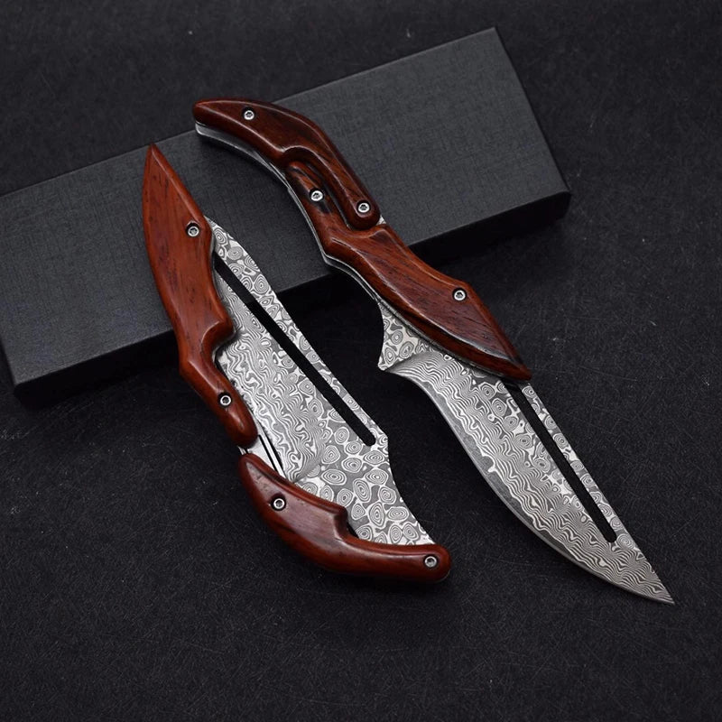 Damascus Steel Folding Knife🔪