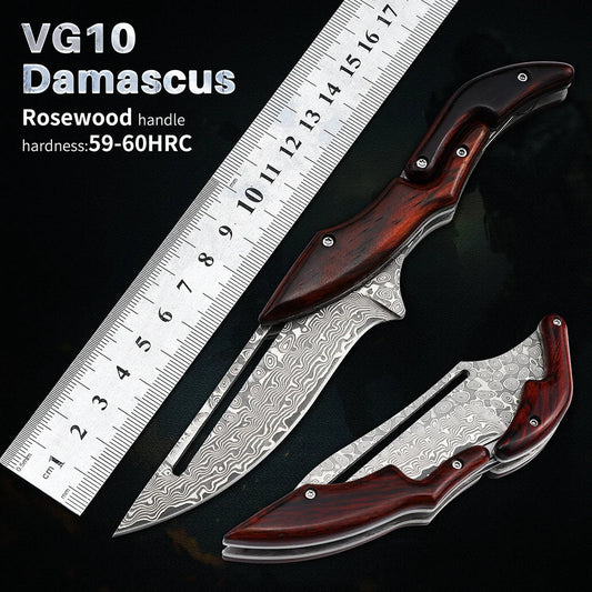 Damascus Steel Folding Knife🔪