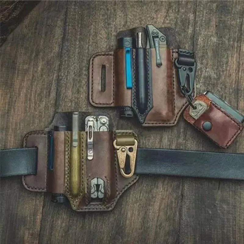 Cowhide Leather Owl Buckle Tactical Multifunctional Belt Cover