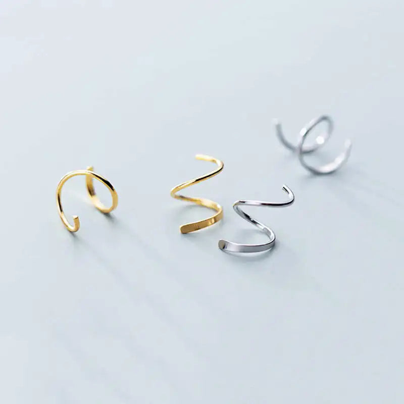 Spiral Hoop Twist Earrings