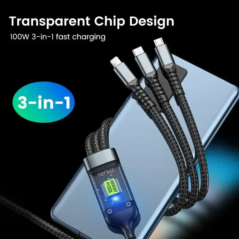 Transparent Luminous 3-in-1 Super Fast Chargin
