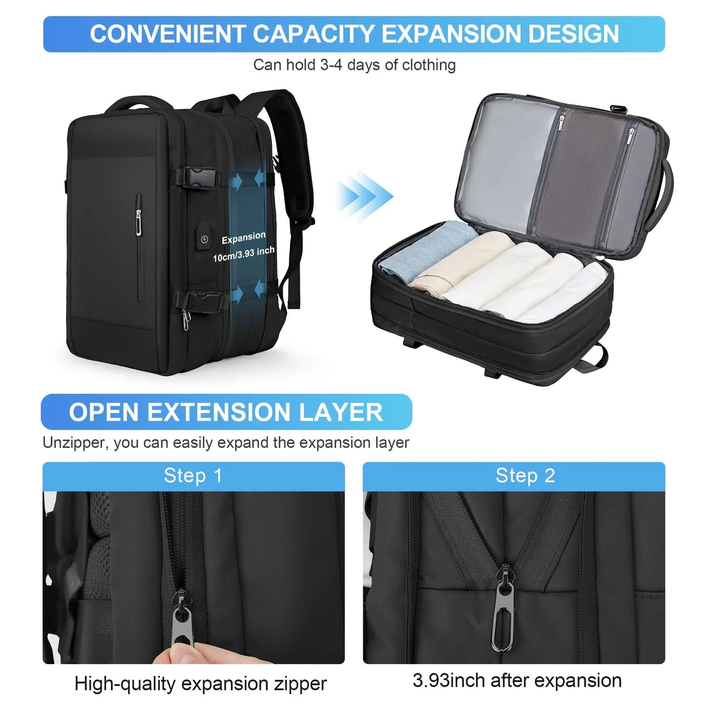 Grey Leather Waterproof Anti-Theft Business Backpack - Large Travel & Hiking Carry-On for Men