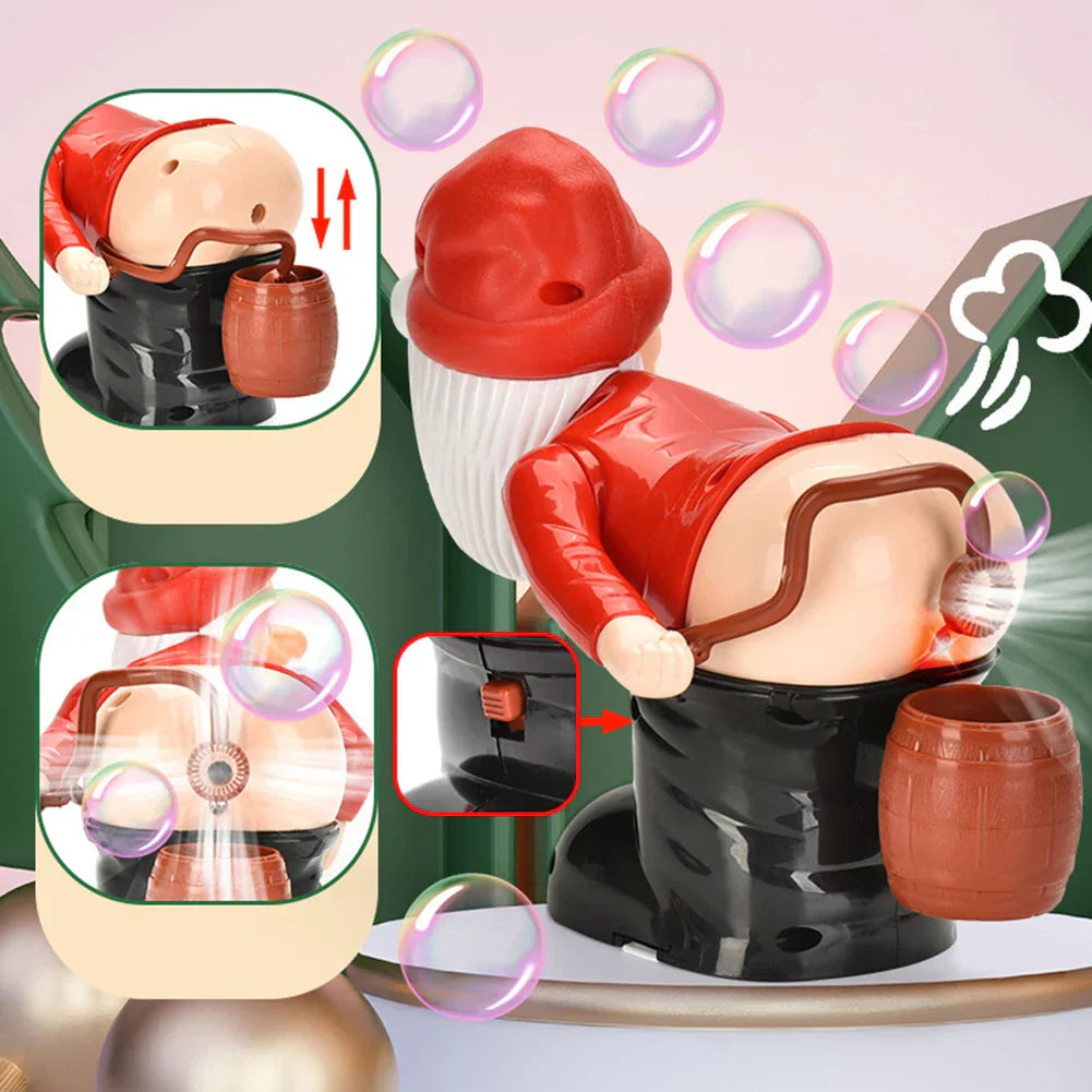 Funny Santa Claus bubble modeling of the fart fart