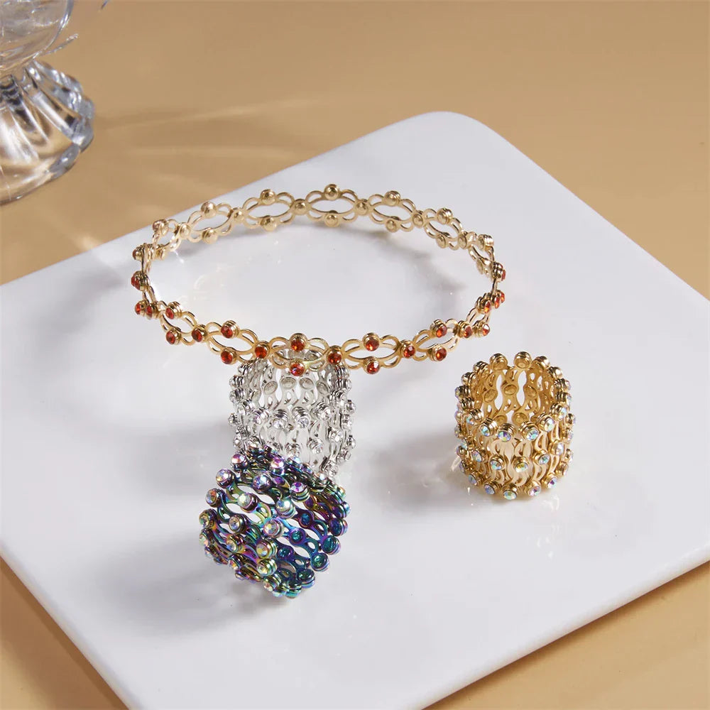 MINI Boutique Magic 2-in-1 Folding Retractable Ring Bracelet Telescopic Rings Change Bracelets Engagement Wedding Ring Dual-use Bracelet