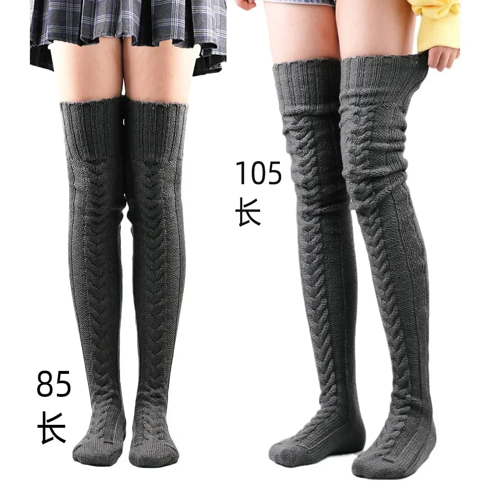 Warm Over Knee Extra Long Knitted Socks