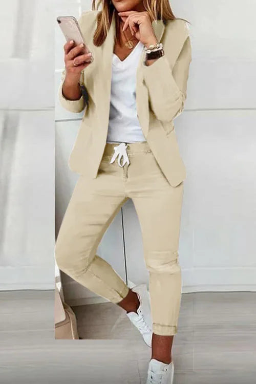 Jacket and wide-leg pants set (ALL Color)