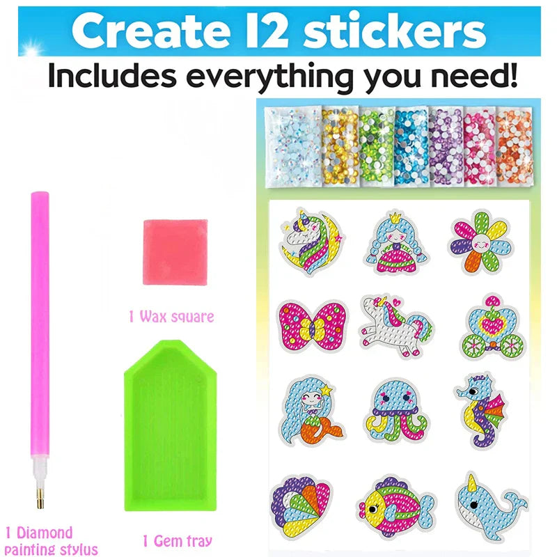 children's free stick cartoon diamond painting