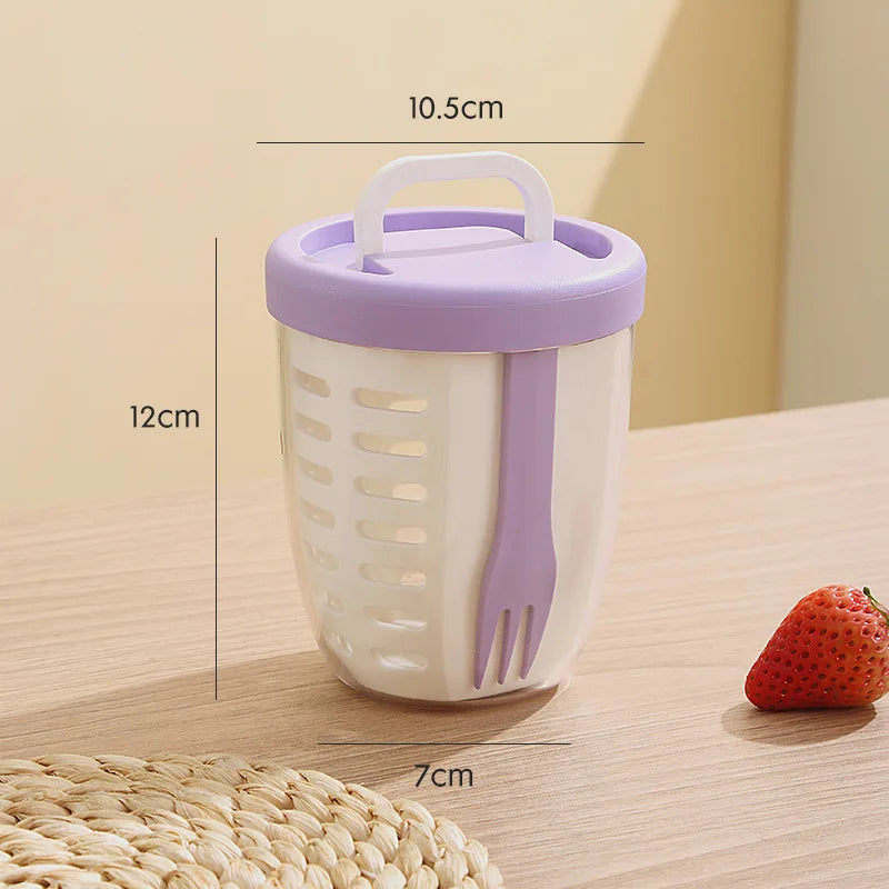 Fruit Salad Storage Cup With Lids and Fork