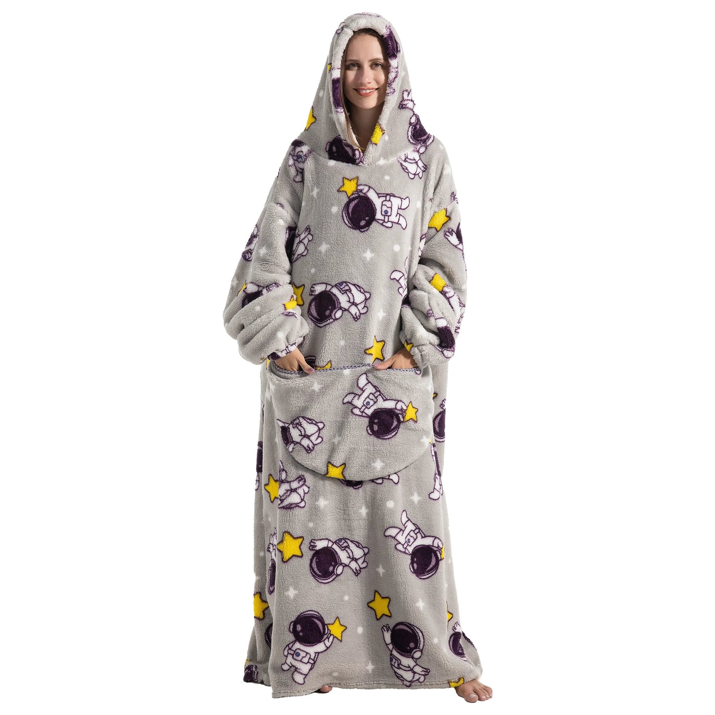 Cute Cartoon Print Hoodie Blanket