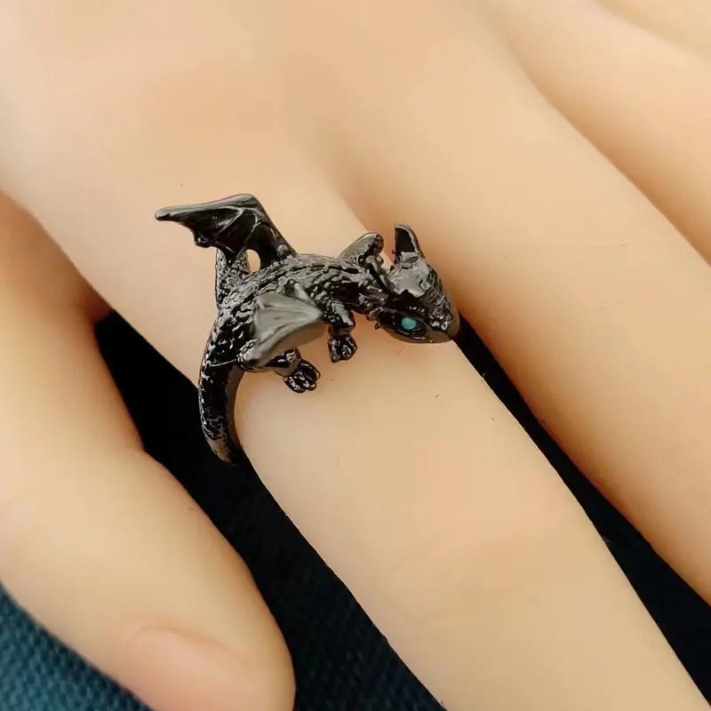 Handmade Dragon Embrace Adjustable Ring